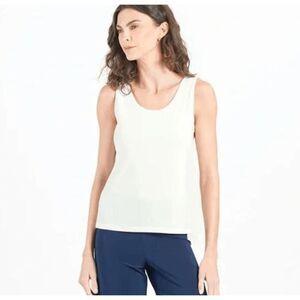 Clara Sun‎ Woo Ivory White Tank Top Cami Shell Size Small